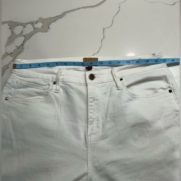 Driftwood Anthropology White cuffed jeans crops size 32 - Picture 10 of 15